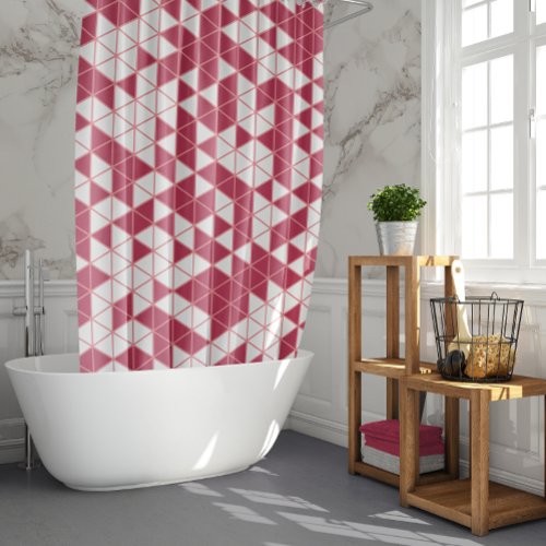 Trendy Magenta Pink Geometric Pattern Shower Curtain