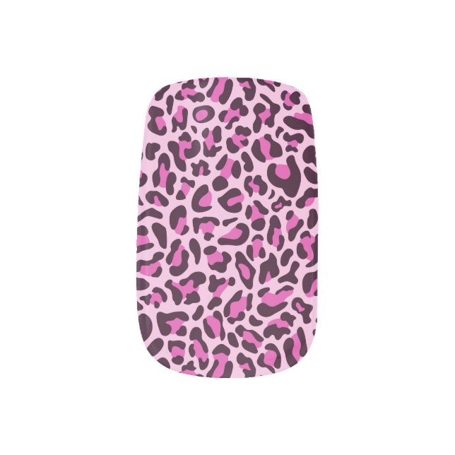 Trendy Magenta Pink Leopard Print Minx Nail Art (Left Thumb)
