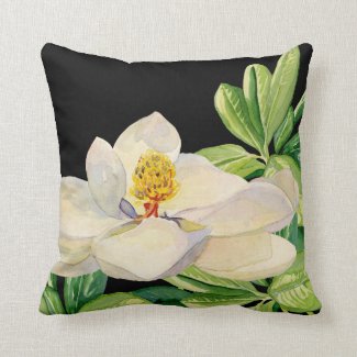 Trendy Magnolia Floral art Decorative Throw Pillow