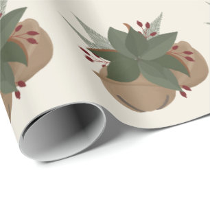 Trendy Magnolia spray and Christmas bells design Wrapping Paper