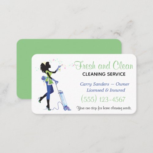 Trendy Maid House Cleaning Service Business Card