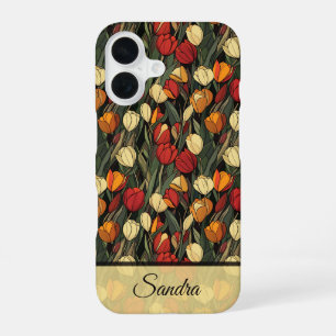 Trendy Maid Of Honor Gift Tulip Floral Custom iPhone 16 Case