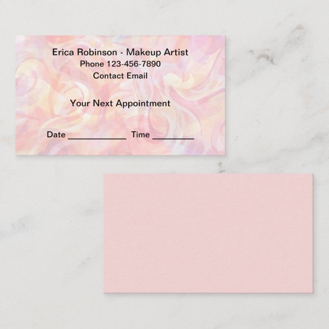Trendy Makeup Artist Appointment Business Cards (Front/Back)