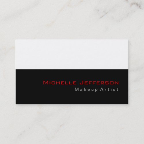 Trendy Makeup Artist Black White Red Business Card
