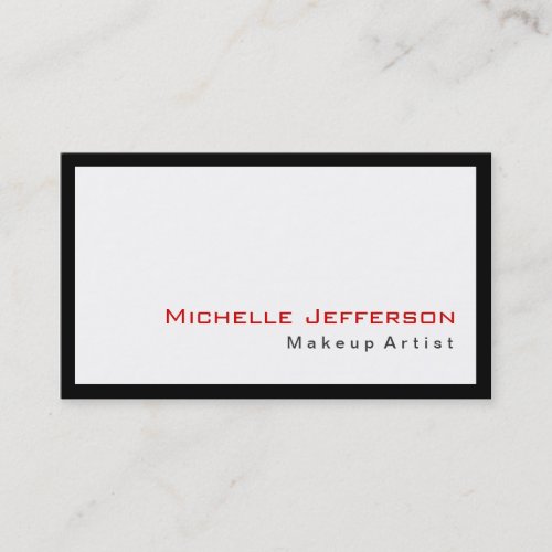 Trendy Makeup Artist Black White Red Business Card