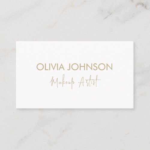 Trendy Makeup Artist Business Cards  Gold White