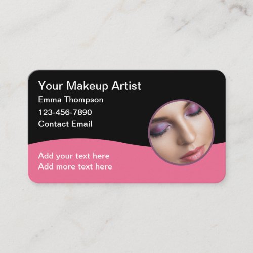 Trendy Makeup Artist Professional Business Cards