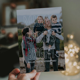Trendy Making Spirits Bright Overlay Holiday Card