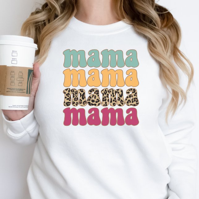 Trendy Mama Sweatshirt Mom Shirt Leopard Print (Creator Uploaded)