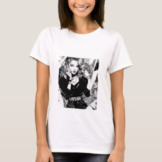 Trendy Manga Style Girl Illustration T-Shirt