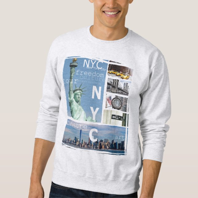 Trendy Manhattan Nyc New York City Liberty Statue Sweatshirt (Front)