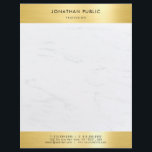 Trendy Marble Gold Elegant Modern Professional Letterhead<br><div class="desc">Trendy Marble Gold Elegant Modern Professional Template Letterhead.</div>