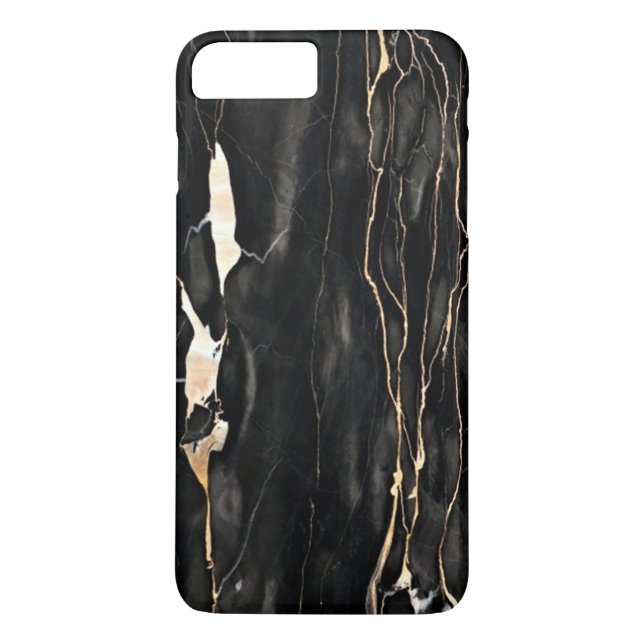 Trendy Marble Pattern Black Gold Gray Case-Mate iPhone Case (Back)