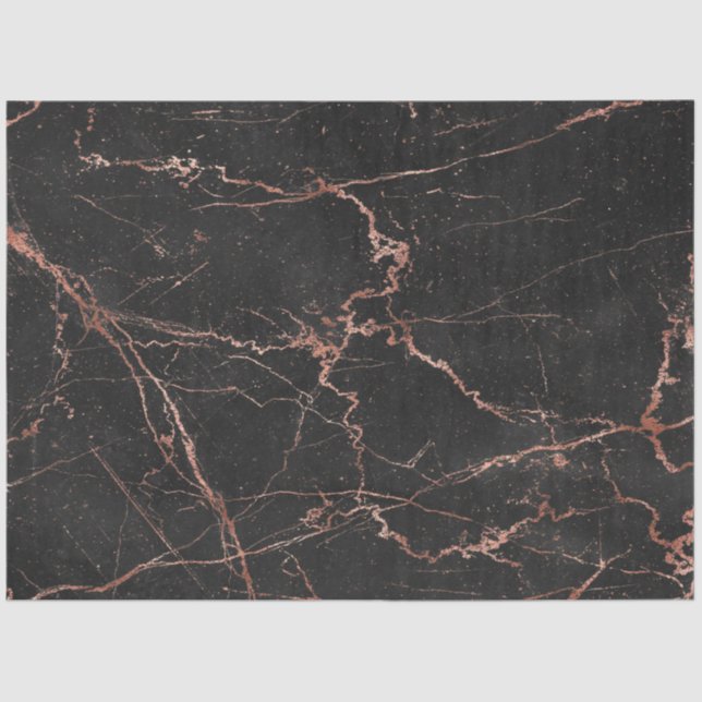 Trendy Marble Pink Black Modern Tissue Paper (Front)