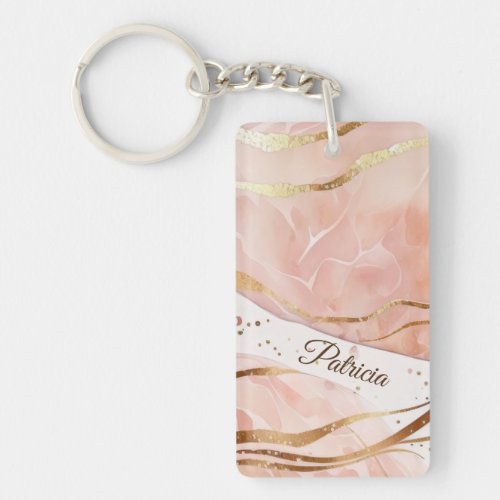 Trendy Marble Rose Gold Keychain