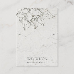 TRENDY MARBLE SILVER LOTUS SIMPLE NECKLACE DISPLAY BUSINESS CARD