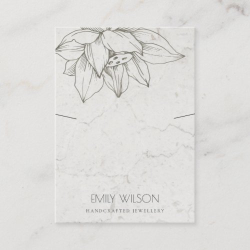 TRENDY MARBLE SILVER LOTUS SIMPLE NECKLACE DISPLAY BUSINESS CARD