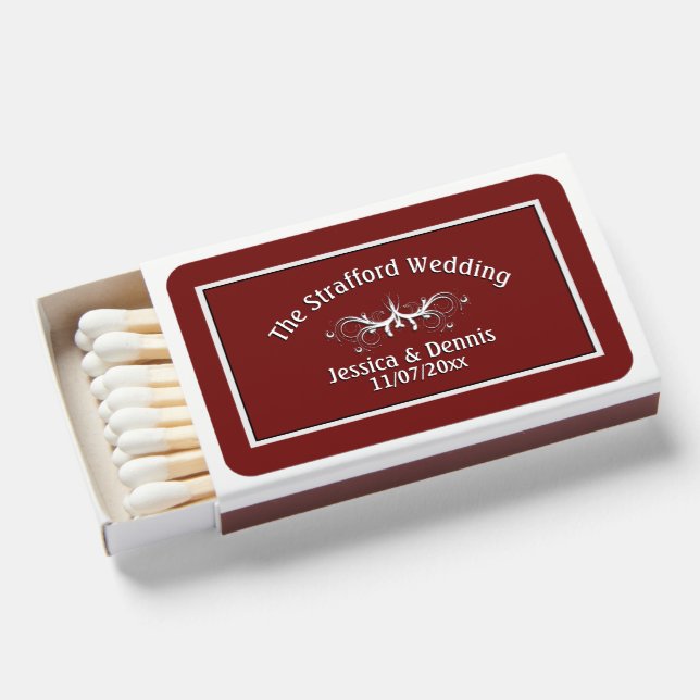  Trendy Marcella and White Personalized  Matchboxes (Front Open)