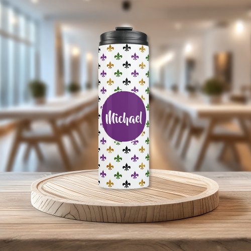 Trendy Mardi Gras Fleur De Lis Thermal Tumbler