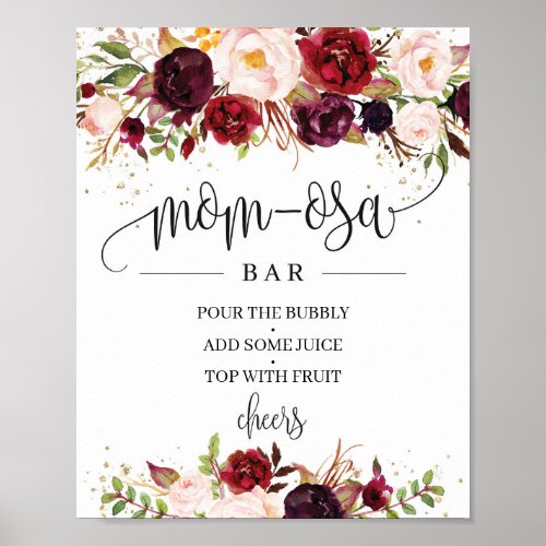 Trendy marsala burgundy boho mom_osa bar sign