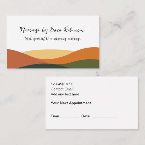 Trendy Massage Appointment Reminder Business Cards