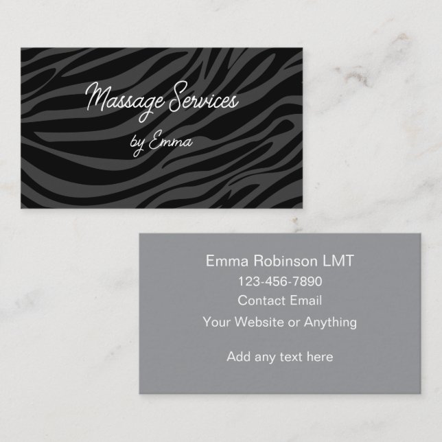 Trendy Massage Services Business Cards  (Front/Back)