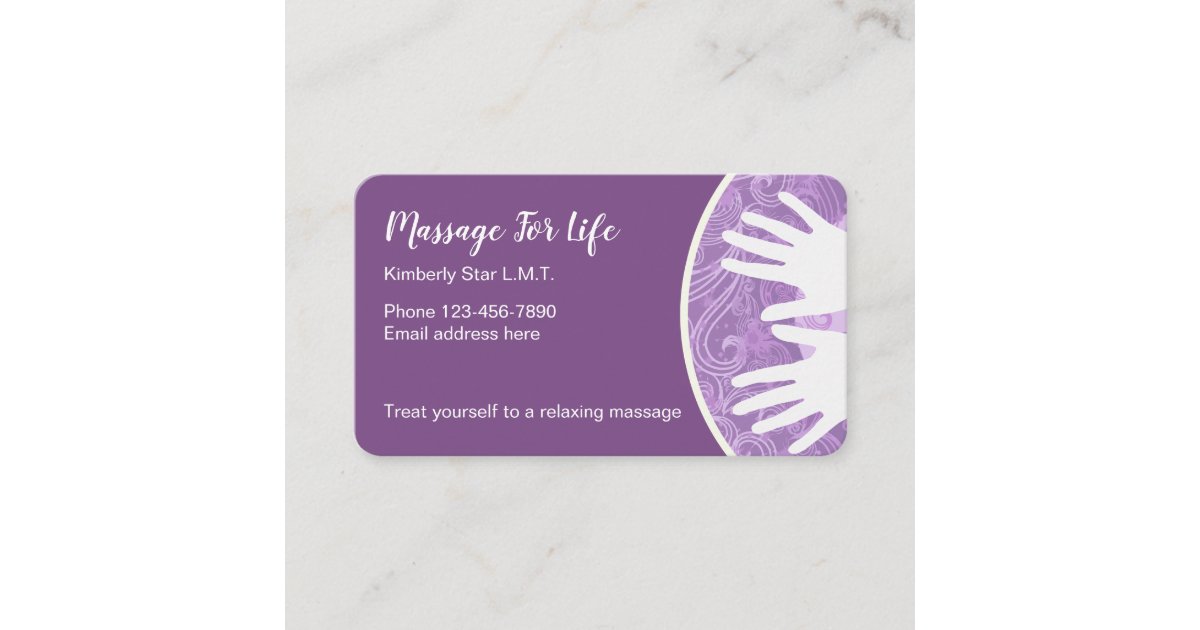 Trendy Massage Therapist Business Card Zazzle 3680