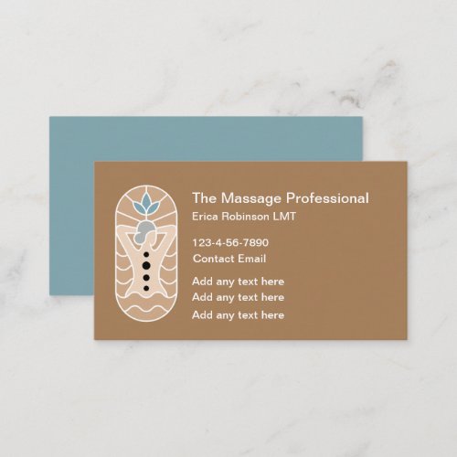Trendy Massage Therapist Business Cards Design