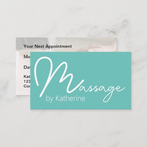 Trendy Massage Therapy Appointment Business Cards