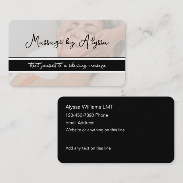 Trendy Massage Therapy Business Cards (Front/Back)