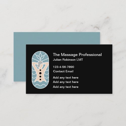 Trendy Massage Therapy Business Cards Design