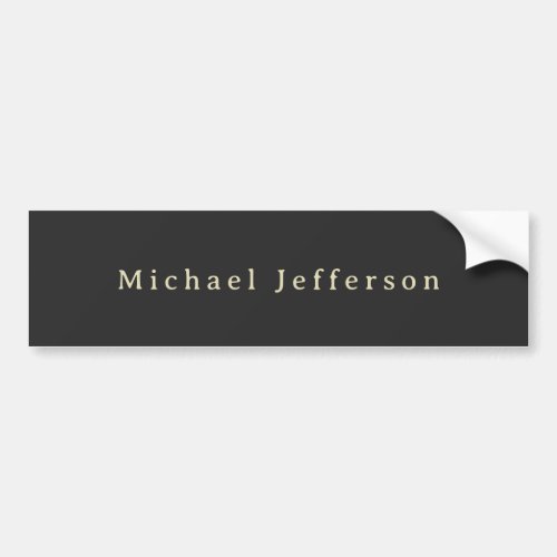 Trendy Matte Black Minimalist Own Name  Bumper Sticker