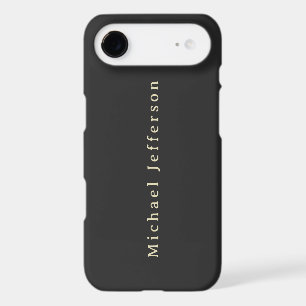 Trendy Matte Black Minimalist Own Name  iPhone 17 Air Case