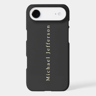 Trendy Matte Black Minimalist Own Name iPhone 17 Air Case