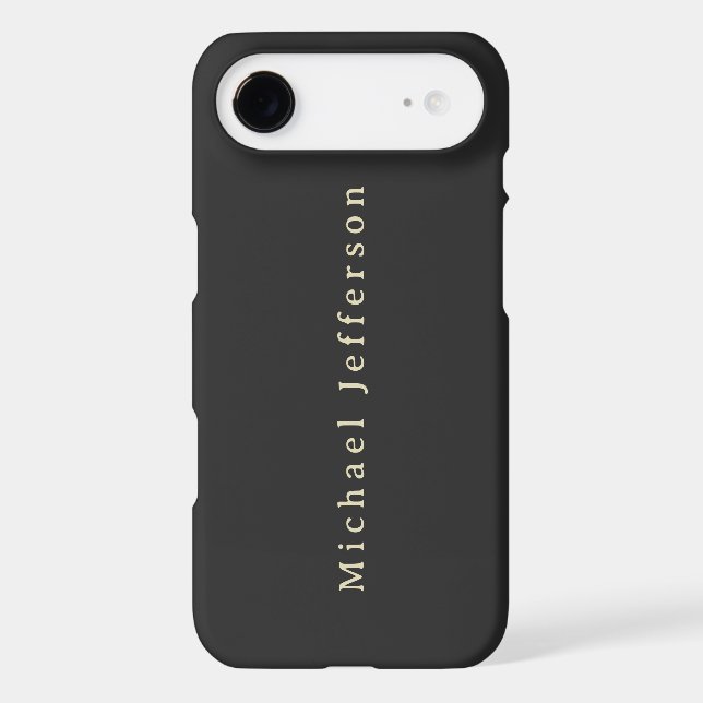 Trendy Matte Black Minimalist Own Name  Case-Mate iPhone Case (Back)