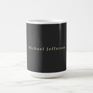 Trendy Matte Black Minimalist Own Name  Coffee Mug
