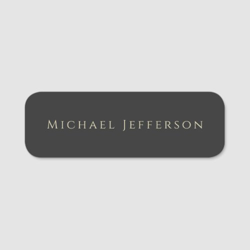 Trendy Matte Black Minimalist Own Name Tag