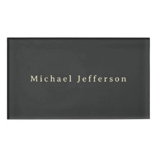 Trendy Matte Black Minimalist Own Name  Tag