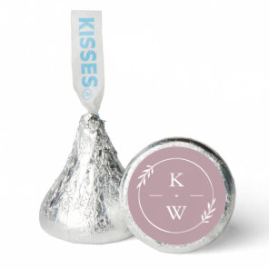 Trendy Mauve Wedding Monogram Custom Hershey®'s Kisses®