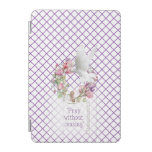 Trendy Mauve White Line Motif Sweet Pea Faith Dove iPad Mini Cover