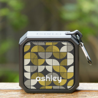 Trendy MCM Half Moon Pattern - gold - custom name Bluetooth Speaker