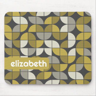 Trendy MCM Half Moon Pattern with gold name block Mouse Pad