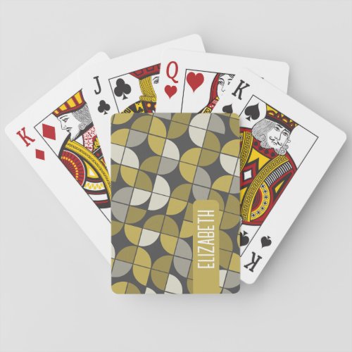 Trendy MCM Half Moon Pattern with gold name block Poker Cards