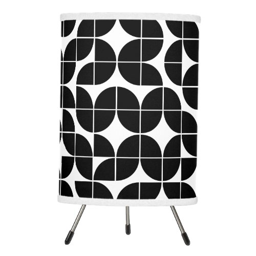 Trendy MCM Mid Century Modern Pattern Black White Tripod Lamp