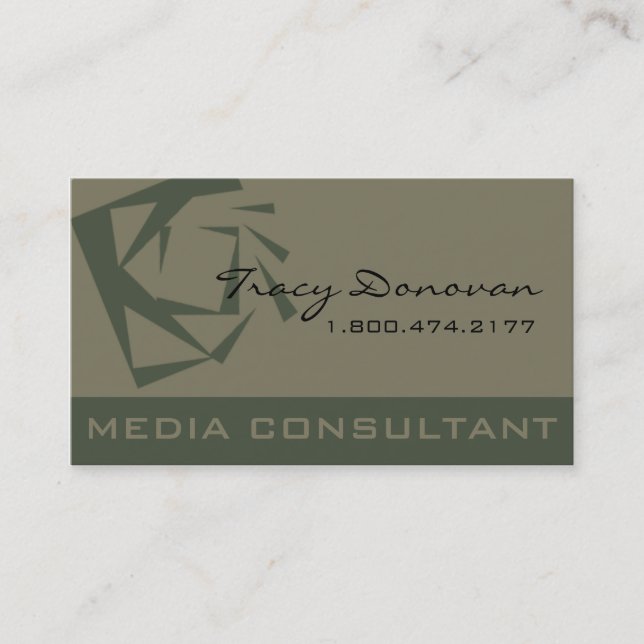 Trendy Media Consultant Designer "Quartz" | moss Business Card (Front)