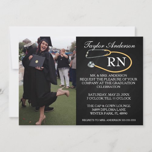 Trendy Medical RN School Graduation Announcement