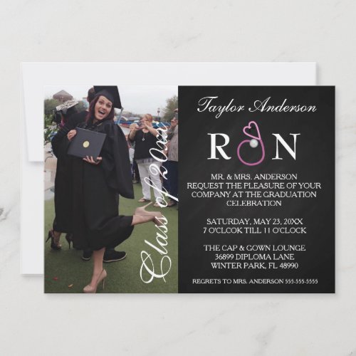 Trendy Medical RN School Graduation Announcement