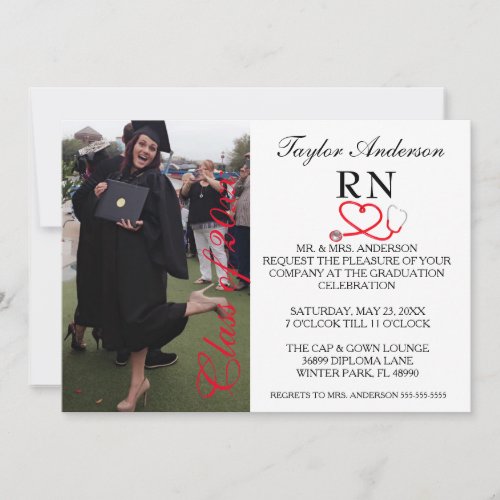 Trendy Medical RN School Graduation Announcement