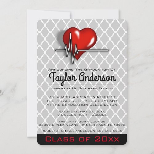 Trendy Medical School Graduation Announcement