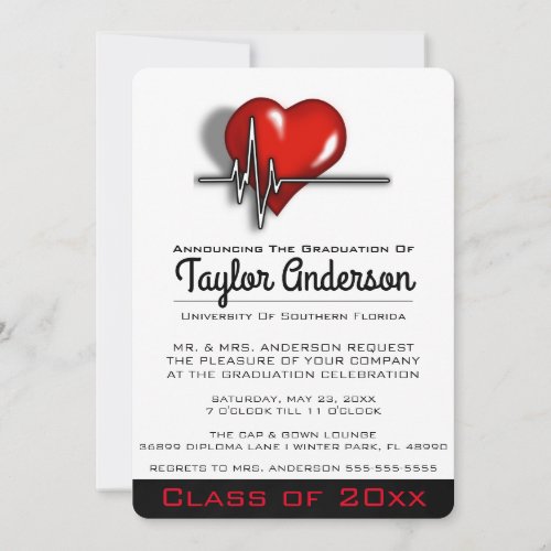 Trendy Medical School Graduation Announcement